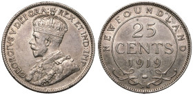 Canada: Newfoundland 1919 C Silver 25 Cents Good very fine