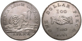 Sierra Leone British 1791 Silver 1 Dollar Good very fine, cleaned
