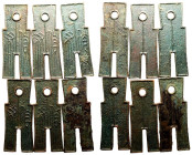China: Xin dynasty Wang Mang Bronze Lot of 6 Huobo spades