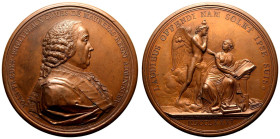 France Louis XVI 1781 Bronze Medal Maurepas Death Good extremely fine