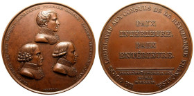 France Consulat 1802 Bronze Medal Treaty of Amiens Good extremely fine