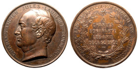 France Charles Lucien Bonaparte (1803-1857) 1857 Bronze Bronze Medal Choice extremely fine
