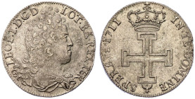 France: Lorraine Leopold 1711 Silver 1 Teston extremely fine with nice toning
