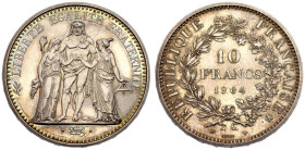 France Hercules 1964 Silver 10 Francs Good extremely fine with mint luster & wonderful patina