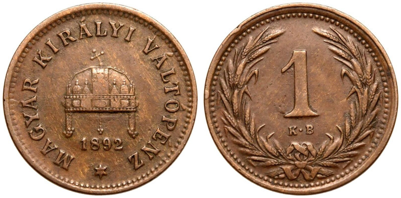 Good very fine | HUNGARY. Franz Joseph I, 1848-1916. 
Bronze 1 Fill&eacute;r, 1...