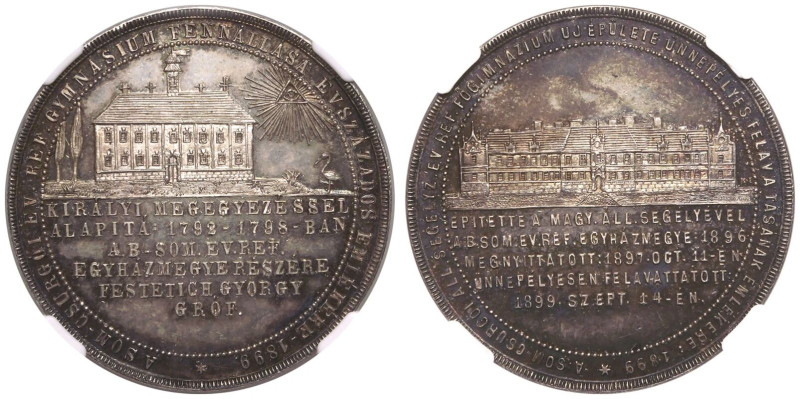 MS 65 | HUNGARY. Franz Joseph I, 1848-1916. 
Silver Medal, 1899. 
Commemoratin...
