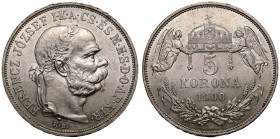 Hungary Franz Joseph I 1900 KB Silver 5 Korona Good extremely fine
