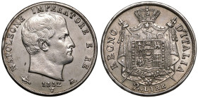 Italy: Napoleonic Kingdom 1812 V Silver 2 Lire About extremely fine, cleaned