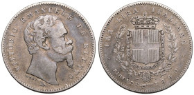 Italy: Empire Vittorio Emanuele I 1860-FIRENZE Silver 1 Lire Fine
