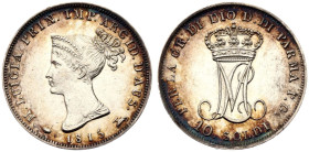 Italy: Parma Maria Luigia 1815 Silver 10 Soldi Good extremely fine with nice peripheral toning
