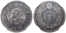 Japan Meiji 15 (1882) Silver 1 Yen NGC AU 55
