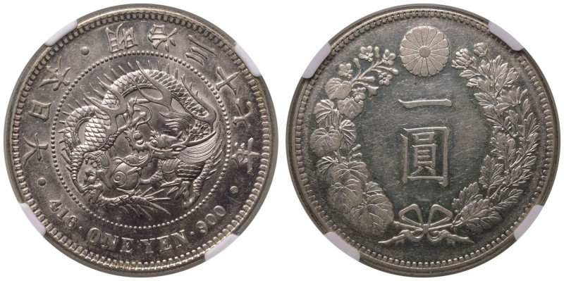 MS 61 | JAPAN. Meiji. 
Silver 1 Yen, 37 (1904). 
In secure plastic holder, gra...