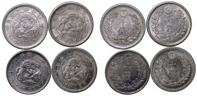 Japan Meiji Lot of 4x 10 Sen coins EF-UNC