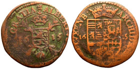 Luxembourg Albert & Isabella 1615 Copper 1 Liard / 1 Oord Very good