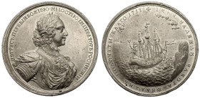 Russia 1713 Tin Tin Medal "Peter the Great - Second Expedition of the Russian Fleet into Finland" Extremely fine