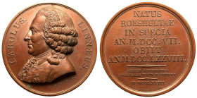 Sweden Karl XIV Johan 1818 Bronze Medal Carl von Linné About as struck