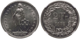 Switzerland 1878 B Silver 2 Francs NGC MS 61