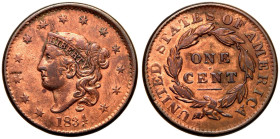 United States 1834 Copper 1 Cent Small stars, medium letters Good very fine