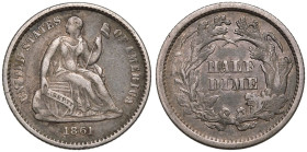 United States Seated Liberty 1861 Silver Half Dime Fine