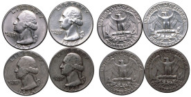United States 1946-67 Lot of 4x Quarter Dollars