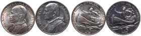 Vatican: Papal State 1932 & 1940 Silver Lot of 2x 5 Lire EF and BU