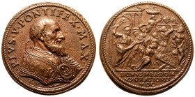 Vatican City State Pius V C. 1570 (18th C.) Bronze Medal Religious Reforms Good extremely fine