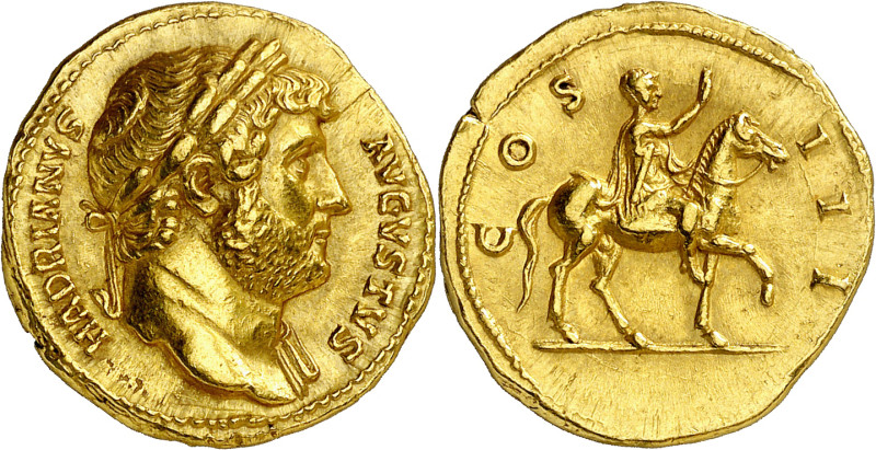 * (125-127 d.C.). Adriano. Áureo. (Spink 3386) (Co. 406) (RIC. 781) (Calicó 1215...