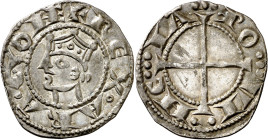 Comtat de Provença. Alfons I (1162-1196). Provença. Ral coronat. (Cru.V.S. 170) (Cru.Occitània 96) (Cru.C.G. 2104). Anv.: Busto a izquierda. REXARAGO....