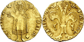 Alfons IV (1416-1458). València. Florí. (Cru.V.S. 810.1) (Cru.Comas 91) (Cru.C.G. 2833). Anv.: SIOH-NNESB. Rev.: RG-O REXA. Marcas: corona y losanje p...