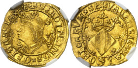 Ferran II (1479-1516). València. Ducat. (Cru.V.S. 1208) (Cru.C.G. 3118b). Anv.: Busto a izquierda entre S y S. FERDINANDSDEI GRACIARE. Rev.: Armas de ...