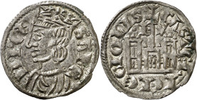 Sancho IV (1284-1295). Burgos. Cornado. (AB. 296.1). Anv.: Busto a izquierda. SNC-II REX. Rev.: Castillo con B y . CSTEL-LE LE-GIONIS. Bella. Vellón r...