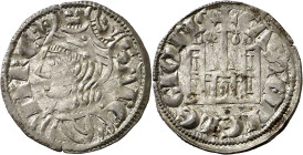 Sancho IV (1284-1295). Coruña. Cornado. (AB. 297.1). Anv.: Busto a izquierda. SNC-II REX. Rev.: Castillo con y venera. CSTELLE LEGIONIS. Vellón rico. ...