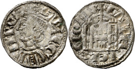 Sancho IV (1284-1295). Cuenca. Cornado. (AB. 298.1). Anv.: Busto a izquierda. SNC-II REX. Rev.: Castillo con y . CSTEL-LELEGIONIS. Acuñación algo floj...