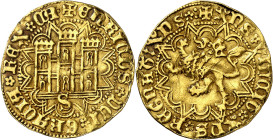 Enrique IV (1454-1474). Sevilla. Castellano. (AB. 673) (Imperatrix E4:26.8, mismo ejemplar). Anv.: Castillo, S debajo. ENRICUSDEIGRACIAREXCA. Rev.: Le...