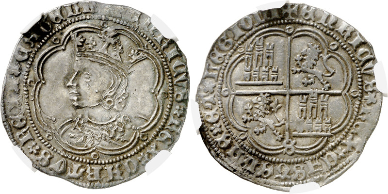 Enrique IV (1454-1461). Sevilla. Real de busto. (AB. 685). Anv.: Busto a izquier...