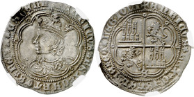 Enrique IV (1454-1461). Sevilla. Real de busto. (AB. 685). Anv.: Busto a izquierda. ENRICVSREXCARTVSREXCASTELLE. Rev.: Castillos y leones cuartelados,...