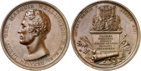 Gran Bretaña. 1812. Arthur Wellington. La Toma de Madrid. (Eimer 1025) (BHM. 737) (Ruiz Trapero 449) (V. 733). Grabador: T. Wyon. Muy escasa. Bronce. ...