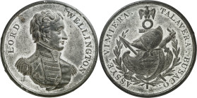 Gran Bretaña. s/d (1812). Arthur Wellington. (Eimer 1029 var) (BHM. 744). Grabador: T. Hallibay. Punto de oxidación en anverso. Escasa. Metal blanco. ...