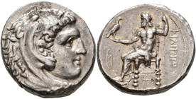 ROYAUME DE MACÉDOINE, Philippe III Arrhidée (323-316), AR tétradrachme, 323-317 av. J.-C., 'Babylone'. D/ T. d'Héraclès à d., coiffé de la dépouille d...