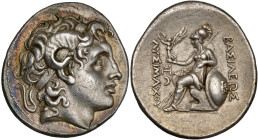 ROYAUME DE THRACE, Lysimaque (306-281), AR tétradrachme, 297-282 av. J.-C., Lampsaque. D/ T. diad. d'Alexandre le Grand à d., portant la corne d'Amon....