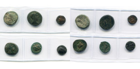 lot de 6 bronzes: Sicile, Syracuse, T. masc. à d./Figure fém. deb.; Syrie, Laodicée ad Mare, T. d'Hélios/Artémis, T. d'Athéna/Chouette, T. de Zeus/Aut...