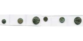 lot de 3 bronzes: Thrace, Apollonia Pontica, T. d'Apollon/Ancre; Pisidie, Etenna, Deux jeunes gens nus/Jeune fille; Cilicie, Elaioussa Sebaste, T. de ...