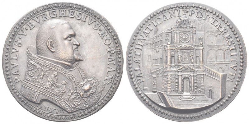 ROMA. Paolo V (Camillo Borghese), 1605-1621. Medaglia riconio ottenuta da due co...