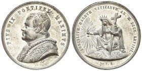 ROMA. Pio IX (Giovanni Maria Mastai Ferretti), 1846-1878. Medaglia 1869 opus F. Berutti. Metallo Bianco , gr. 42,44 mm 55,8. Dr. PIVS IX PONTIFEX MAXI...