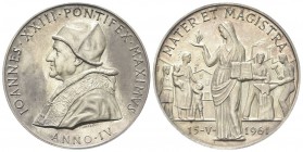 ROMA. Giovanni XXIII (Angelo Giuseppe Roncalli), 1958-1963. Medaglia 1963 a. IV opus P. Giampaoli. Ag, gr. 39,14 mm 44. Dr. IOANNES XXIII PONTIFEX MAX...