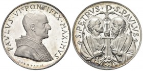 ROMA. Paolo VI (Giovanni Battista Montini), 1963-1978. Medaglia devozionale s. d. opus P. Giampaoli ed E. Pagani. Ag, gr.31,81 mm 44,4. Dr. PAVLVS VI ...