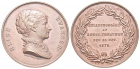 SVEZIA. Elise Hwasser (attrice teatrale), 1831-1894. Medaglia 1875 opus A. Lindberg. Æ, gr. 32,38 mm 44,8. Dr. ELISE - HWASSER. Busto a d.; sotto, A L...
