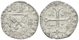 AVIGNONE. Clemente VIII (Ippolito Aldobrandini), 1592-1605. Dozzina 1599. Mi, gr. 2,21. Dr. CLEMENS VIII - PONT MAX. Stemma con chiavi decussate, sorm...