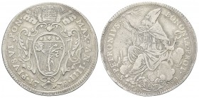 BOLOGNA. Pio VI (Giannangelo Braschi), 1775-1799. Mezzo Scudo da 50 Bolognini 1778 a. IIII. Ag, gr. 12,95. Dr. PIVS VI PON - MAX AN IIII. Stemma in co...