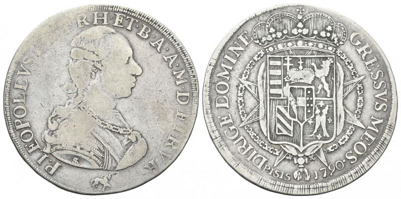 FIRENZE. Pietro Leopoldo I d’Asburgo Lorena, 1765-1790. Francescone 1790. Ag, gr...